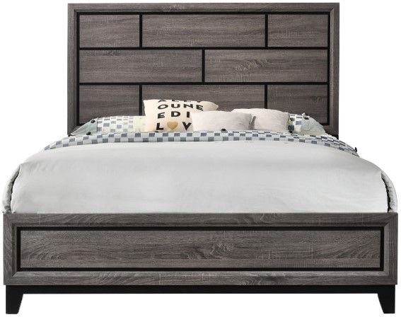 Crown Mark Akerson Grey Queen Panel Bed-1