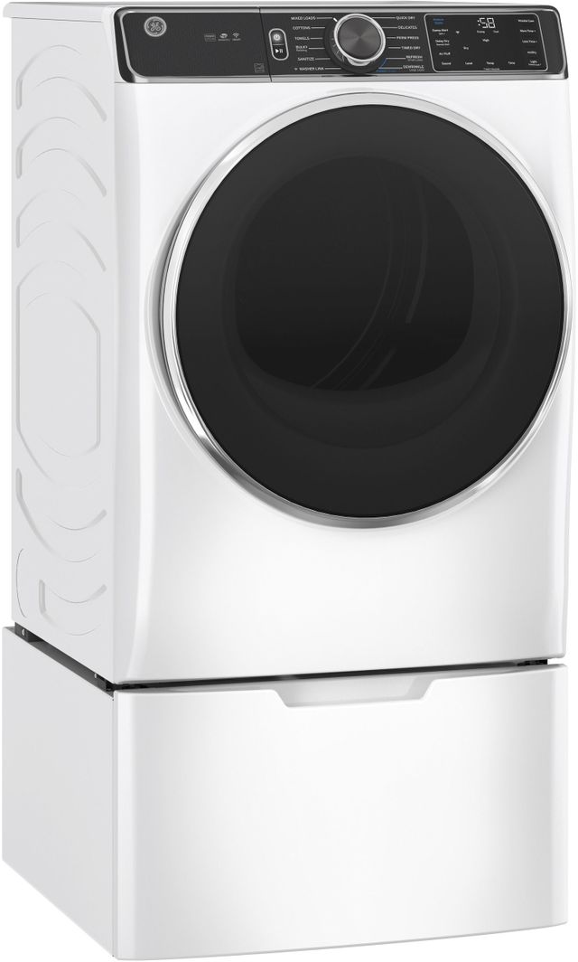 GE® 7.8 Cu. Ft. White Smart Front Load Electric Dryer-3