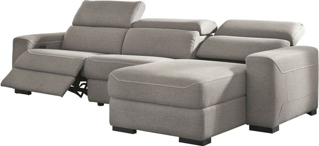 Signature Design by Ashley® Mabton 3-Piece Gray Power Reclining Sectional 2