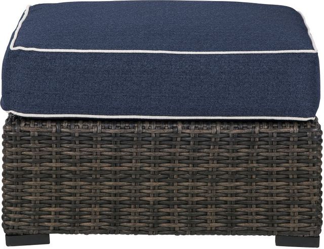 Signature Design by Ashley® Grasson Lane Brown/Blue Ottoman with Cushion-1