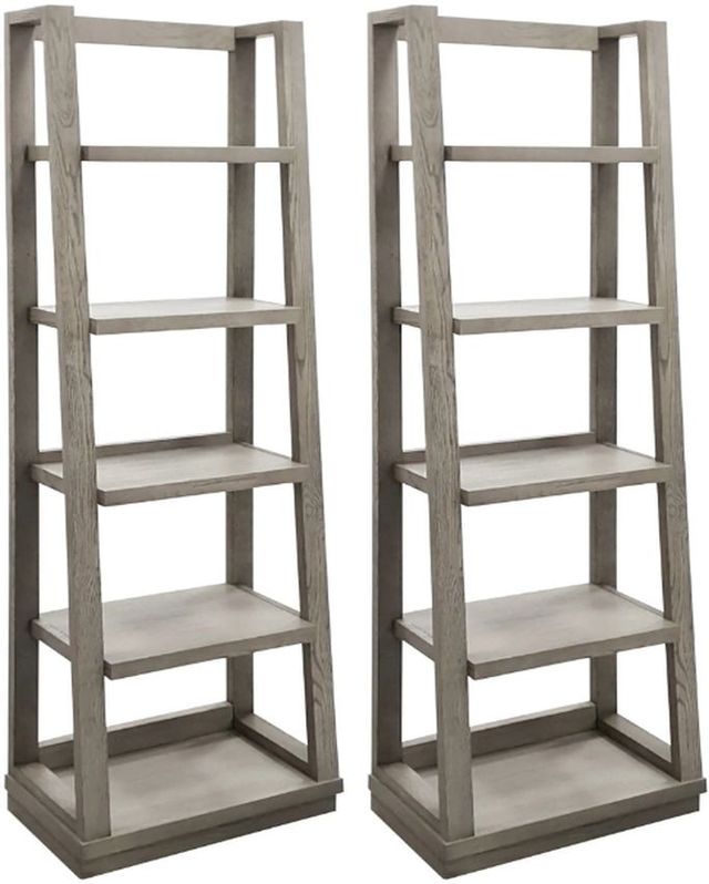 Parker House® Pure Modern Set of 2 Moonstone Angled Etagere Bookcase Piers
