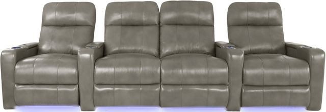 RowOne Prestige Home Entertainment Seating Gray 4-Chair Row with Loveseat 0