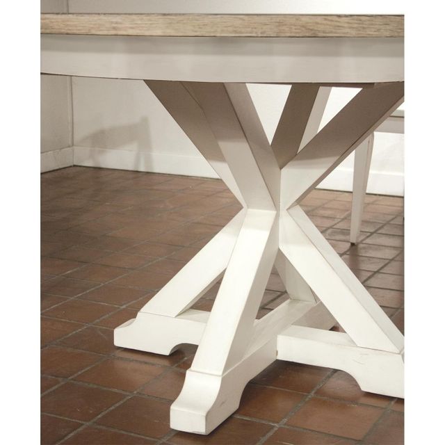 Riverside Furniture Myra Natural/Paperwhite Dining Table Top and Base ...