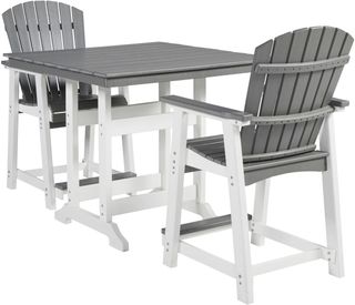 Signature Design by Ashley® Transville 3-Piece Gray/White Outdoor Dining Set