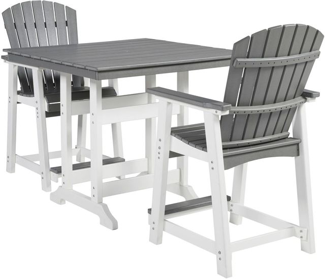 Signature Design by Ashley® Transville Gray/White Outdoor Counter Height Dining Table-1