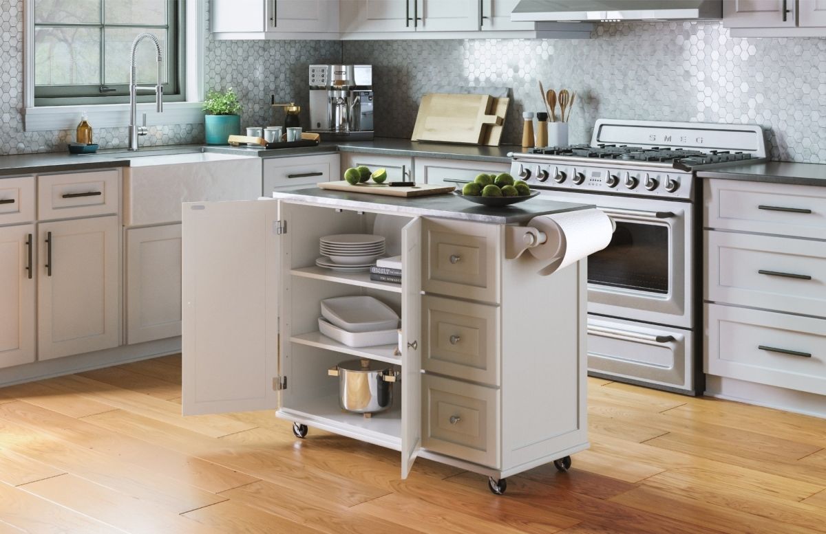 Homestyles Dolly Madison White Kitchen Cart Big Sandy Superstore   F0157b02 6190 4d53 9c2f 8e211bc74c0e 