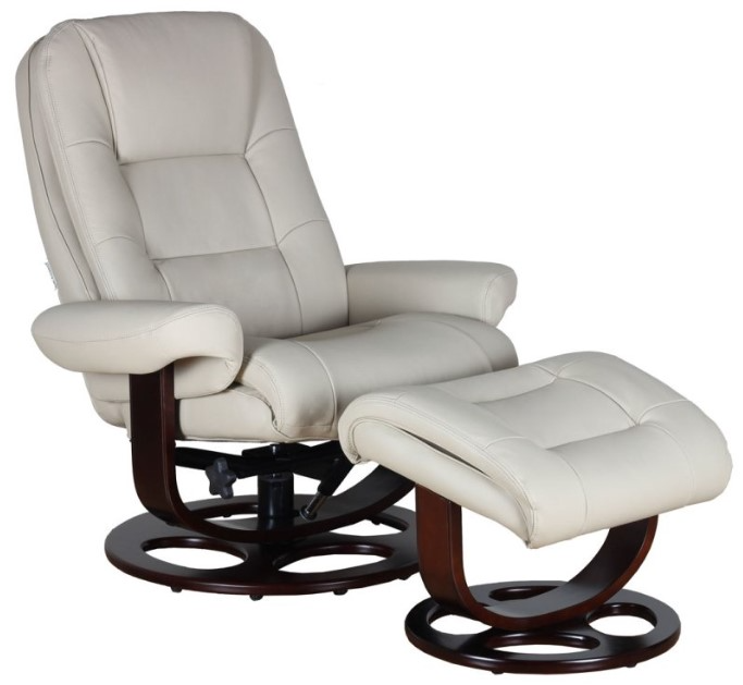 BarcaLounger Jacque Roman Ivory Swivel Pedestal Power Recliner