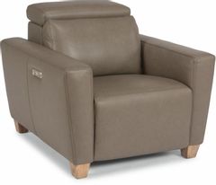 Flexsteel® Astra Taupe Power Recliner with Power Headrest
