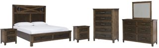 Benchcraft® Wyattfield 6-Piece Two-Tone King Storage Panel Bed Set