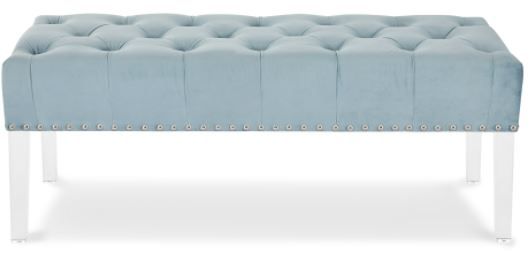 New Classic® Home Furnishings Vivian Light Blue Velvet Bench 1