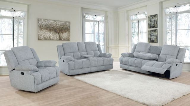 Coaster® Waterbury Grey Upholstered Motion Sofa 8