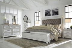 Benchcraft® Kanwyn Whitewash Upholstered Storage Queen Bedroom Group P40663674