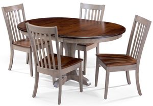 Archbold Furniture Amish Crafted 5 Piece Beth 42" Pedestal Dining Room Set