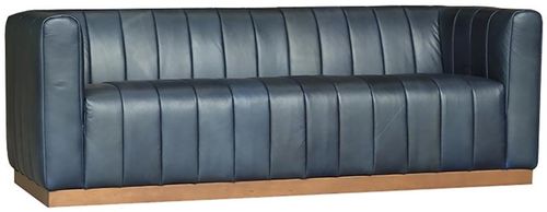 A & B Home Kuhn Mellow Indigo Leather Sofa