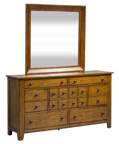 Liberty Grandpas Cabin Aged Oak Dresser and Mirror