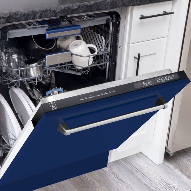 ZLINE 24" Blue Gloss Built In Dishwasher 2