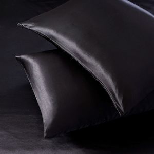 Olliix by Madison Park Essentials Black 2 Pack of King Satin Pillowcases
