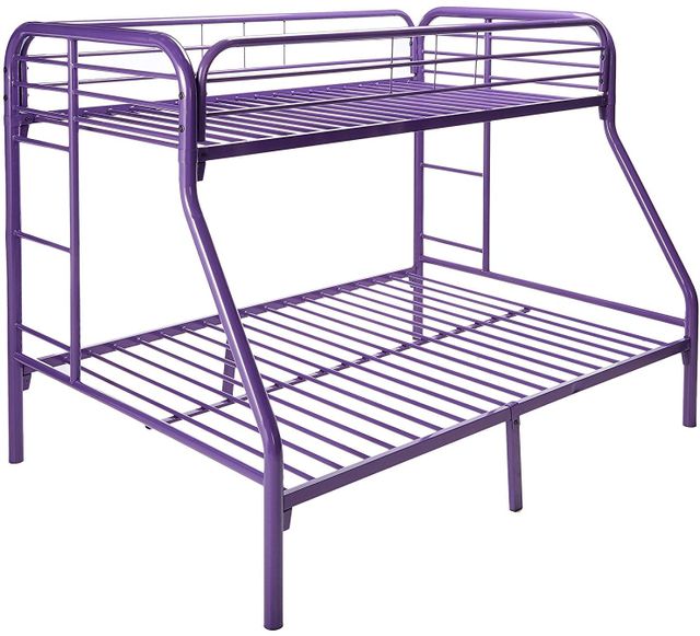 Donco Trading Company Twin/Full Purple Metal Bunk Bed-0