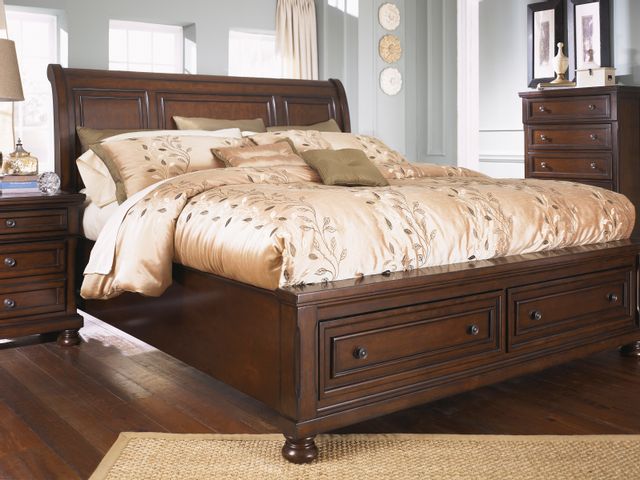 Millennium® By Ashley Porter Rustic Brown Queen Sleigh Bed 1
