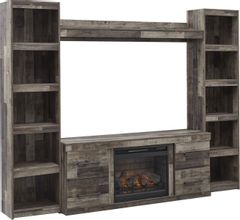Signature Design by Ashley® Derekson Multi Gray 4-Piece Entertainment Center with Electric Fireplace