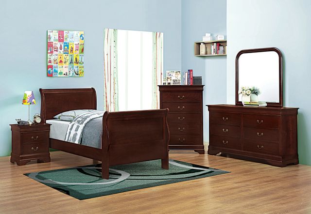 Coaster® Louis Philippe Red Brown Twin Sleigh Bed 1
