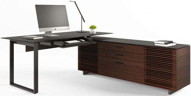 BDI Corridor® Chocolate Stained Walnut L-Desk 4