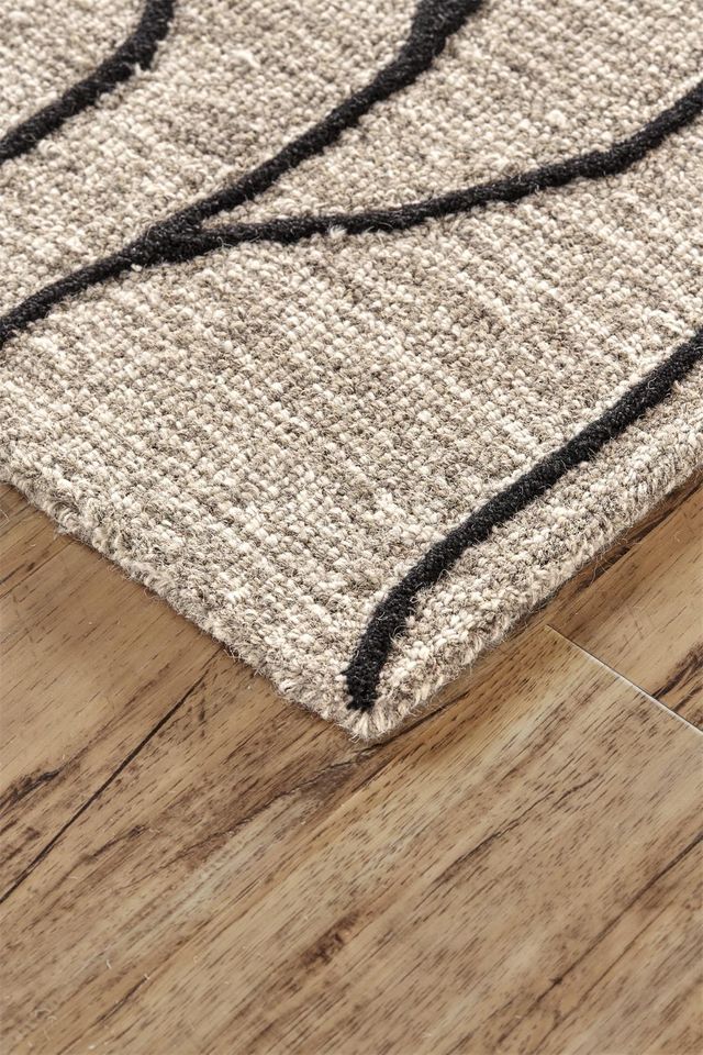 Feizy Enzo Black/Taupe 5' x 8' Rug-1
