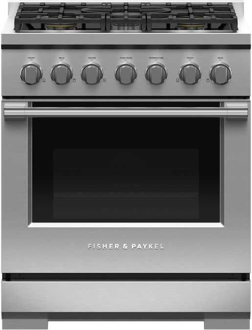 Fisher & Paykel Series 7 30" Stainless Steel Pro Style Natural Gas Range