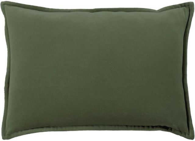 Surya Cotton Velvet Dark Green 13"x19" Pillow Shell with Down Insert-0