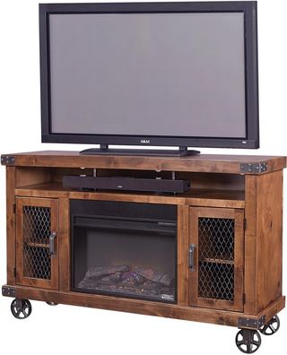 Aspenhome® Industrial Fruitwood 62" Fireplace Console