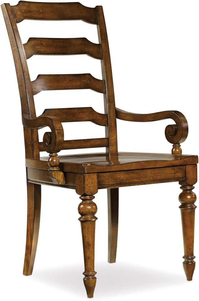 Hooker® Furniture Tynecastle Warm Chestnut-Colored Alder Ladderback Arm Chair 0