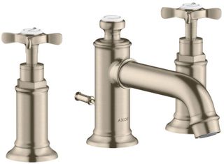 AXOR Montreux Brushed Nickel Widespread Faucet 30 with Cross Handles and Pop-Up Drain, 1.2 GPM