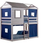Donco Kids Deer Blind Twin/Twin Bunkbed With Blue Tent Kit-0