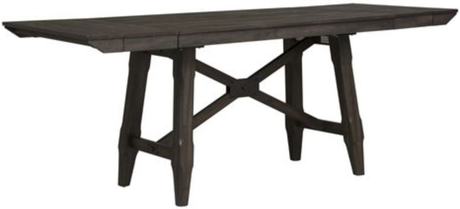 Liberty Double Bridge 6-Piece Dark Chestnut Trestle Table Set | Jimmy's ...