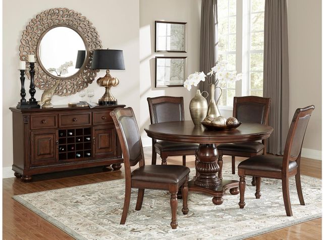 Homelegance® Lordsburg Brown Cherry Round Dining Table 2