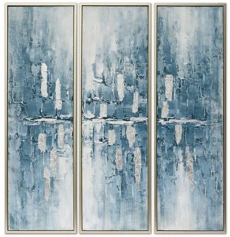 Crestview Collection Lana 3-Piece Blue/Light Gray Wall Art Set | Van's ...