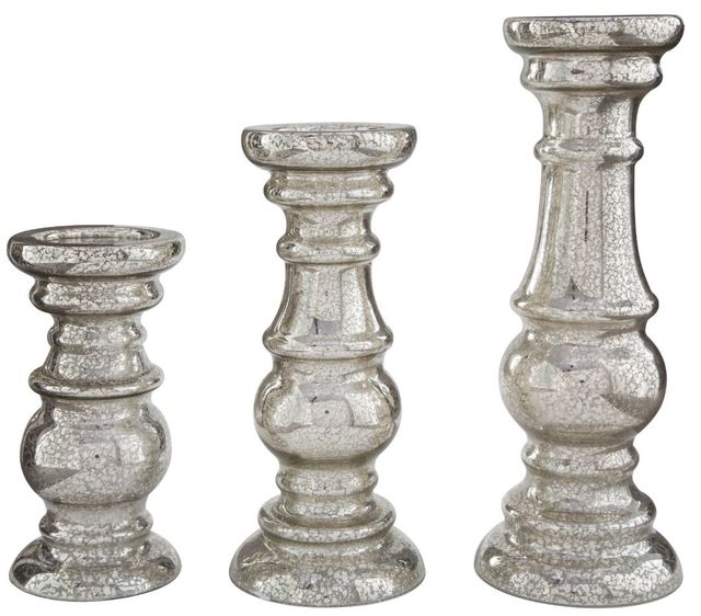 Signature Design by Ashley® Rosario Set of 3 Silver Candle Holders