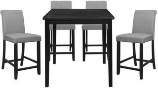 Homelegance® Adina 5-Piece Black Counter Height Table Set