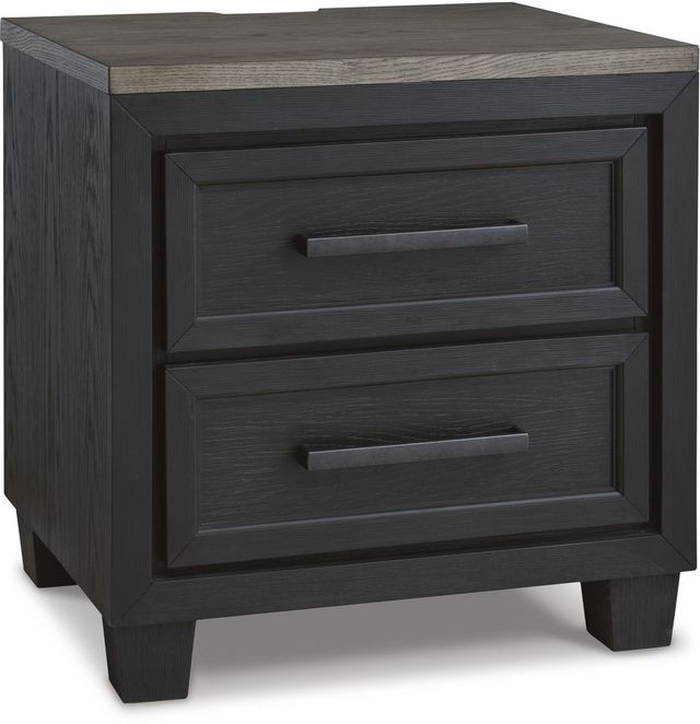 Signature Design by Ashley® Foyland Brushed Black and Dusty Grayish Brown Nightstand