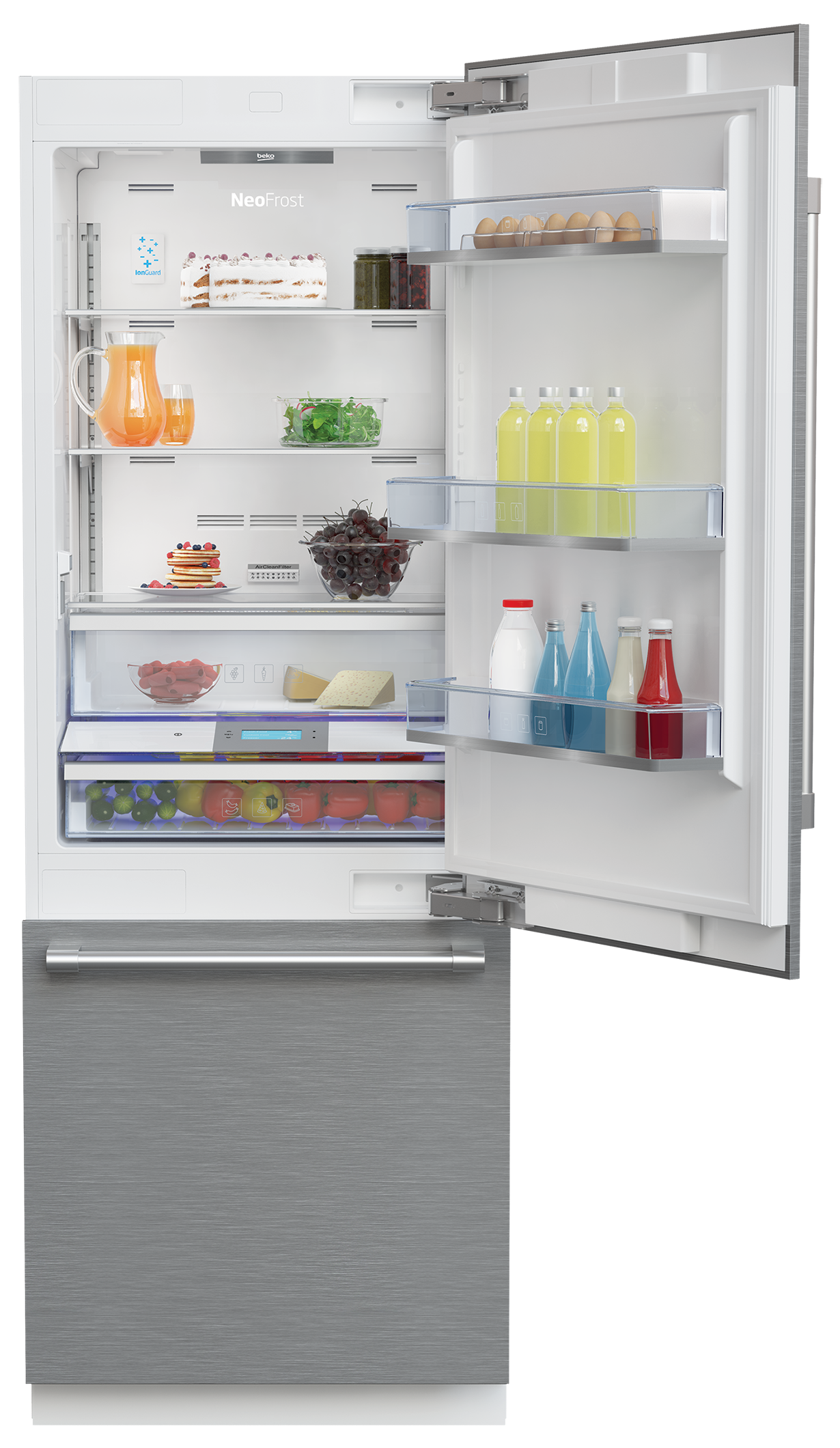 Beko 16.4 Cu. Ft. Panel Ready Built In Bottom Freezer Refrigerator