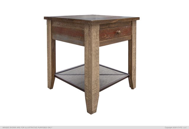 International Furniture Direct Antique Multi-Colored End Table