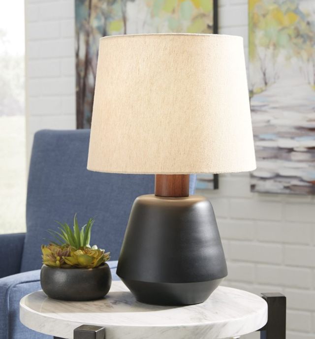 Lampe de table en métal Ancel, noir/marron, de Signature Design by Ashley® 2