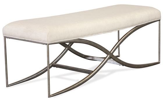 Riverside Furniture Sophie White 48-Inch Upholstered Bed Bench-3