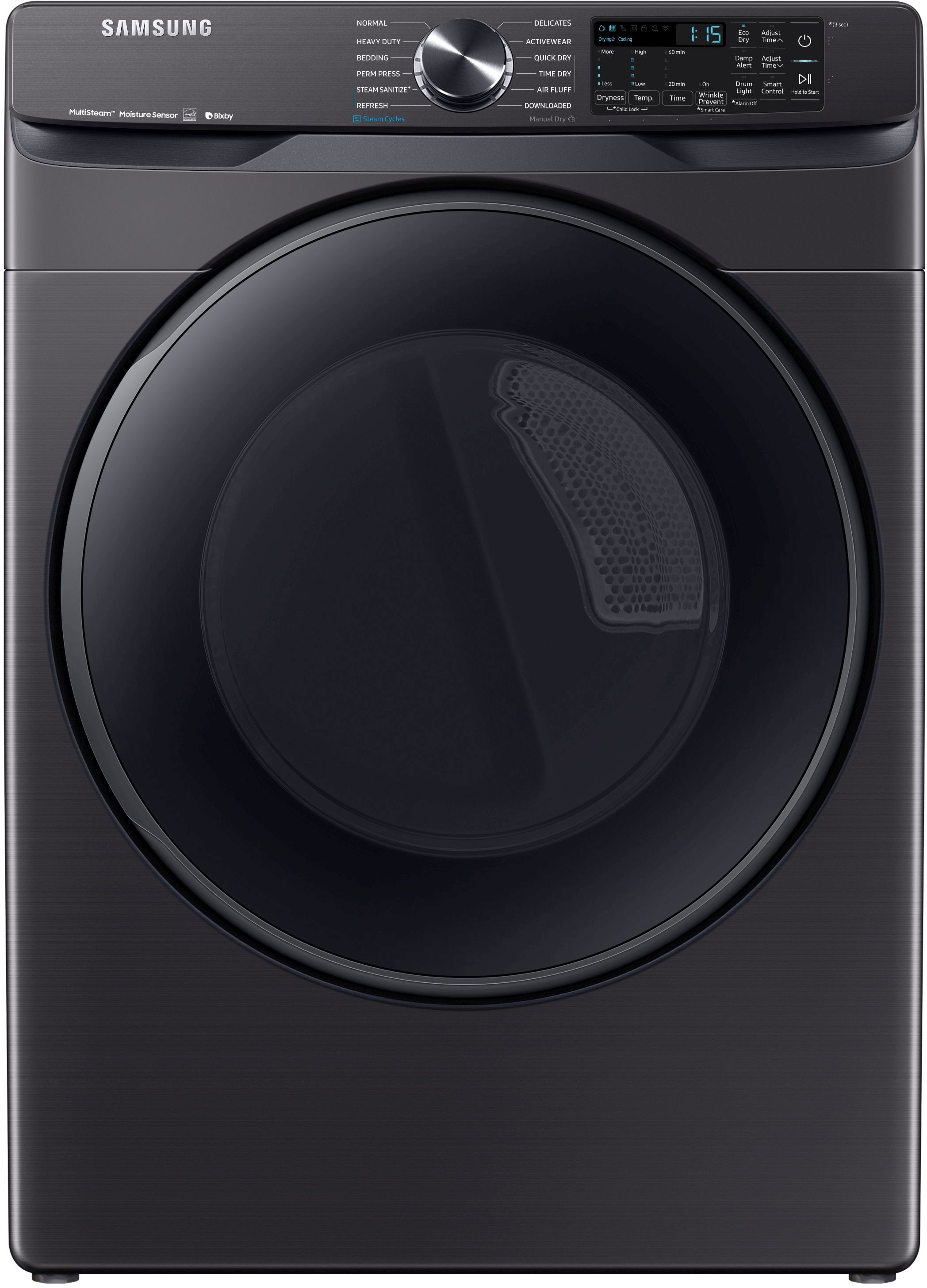 Samsung 7.5 Cu. Ft. Fingerprint Resistant Black Stainless Steel Front Load Electric Dryer-DVE50R8500V