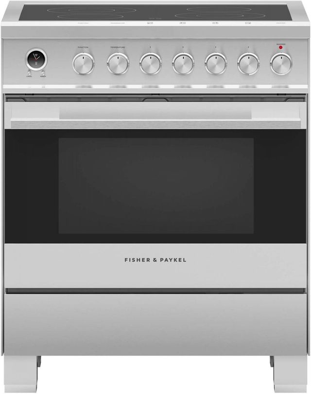 Fisher & Paykel 30" Brushed Stainless Steel Free Standing Electric Range-0