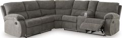Signature Design by Ashley® Museum 2-Piece Pewter Manual Reclining Sectional with Console