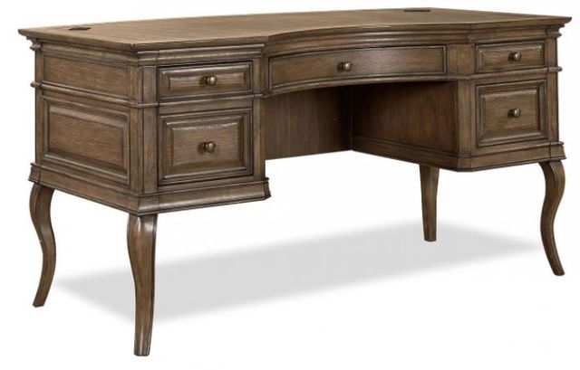 Aspenhome® Arcadia 60" Truffle Half Pedestal Desk-0