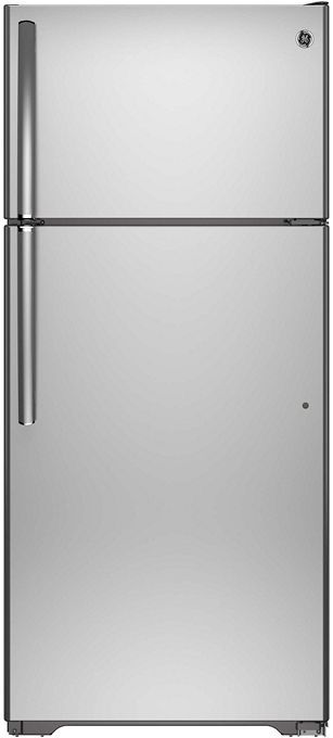GE® 15.5 Cu. Ft. Top Freezer Refrigerator-Stainless Steel