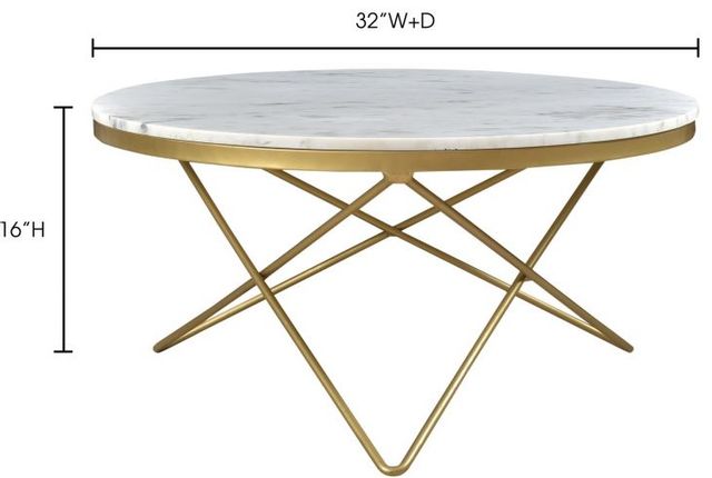 Moe's Home Collection Haley White and Gold Coffee Table 2