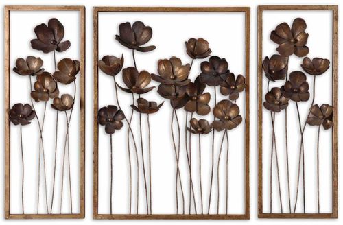 Uttermost® by Grace Feyock 3-Piece Antique Gold Metal Tulips Wall Art